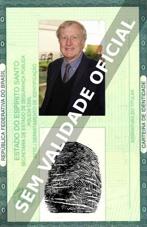 Imagem hipotética representando a carteira de identidade de Claude Rich