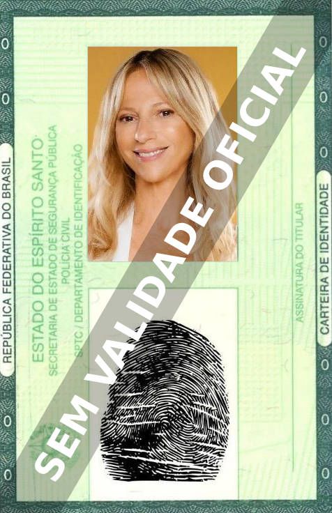 Imagem hipotética representando a carteira de identidade de Claudia Fontán