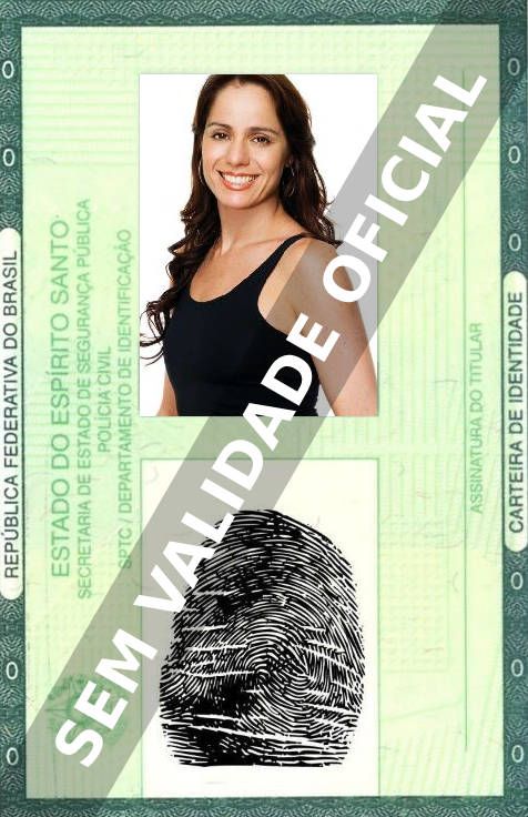 Imagem hipotética representando a carteira de identidade de Cláudia Mauro