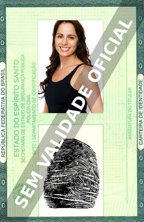Imagem hipotética representando a carteira de identidade de Cláudia Mauro