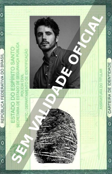 Imagem hipotética representando a carteira de identidade de Claudio Roca