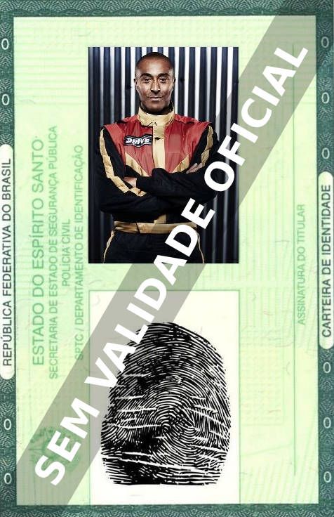Imagem hipotética representando a carteira de identidade de Colin Jackson