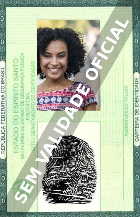 Imagem hipotética representando a carteira de identidade de Dandara Albuquerque