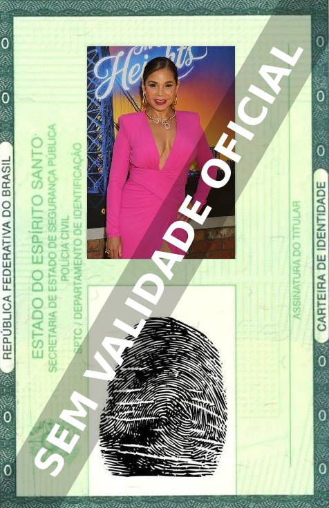 Imagem hipotética representando a carteira de identidade de Daphne Rubin-Vega