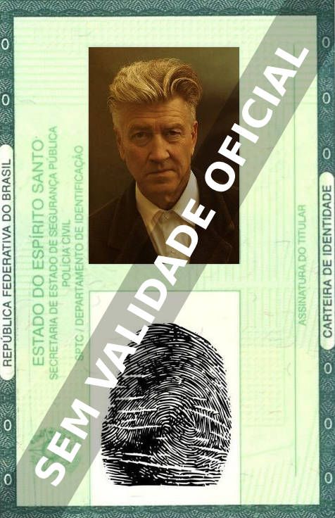 Imagem hipotética representando a carteira de identidade de David Lynch