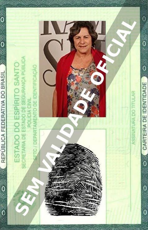 Imagem hipotética representando a carteira de identidade de Denise Weimberg