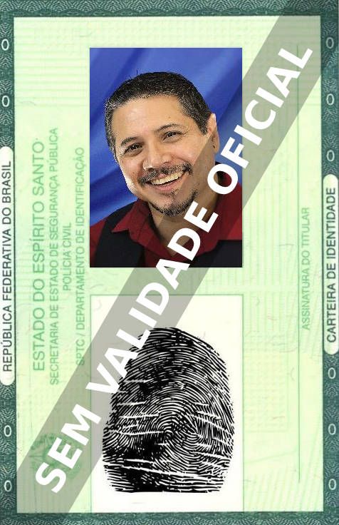 Imagem hipotética representando a carteira de identidade de Dino Andrade