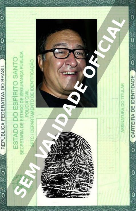 Imagem hipotética representando a carteira de identidade de Dom Irrera