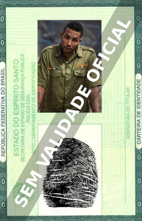 Imagem hipotética representando a carteira de identidade de Don Omar