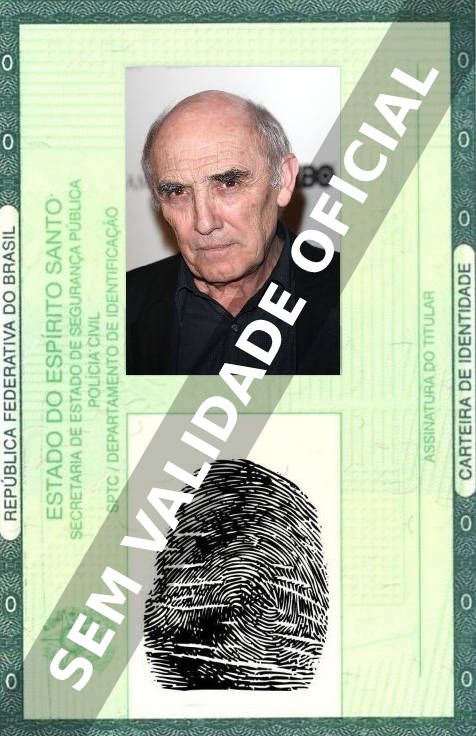 Imagem hipotética representando a carteira de identidade de Donald Sumpter