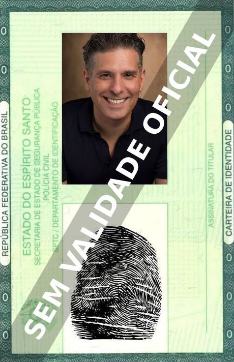 Imagem hipotética representando a carteira de identidade de Dory Manzour