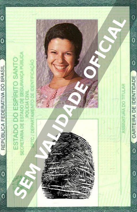 Imagem hipotética representando a carteira de identidade de Elis Regina