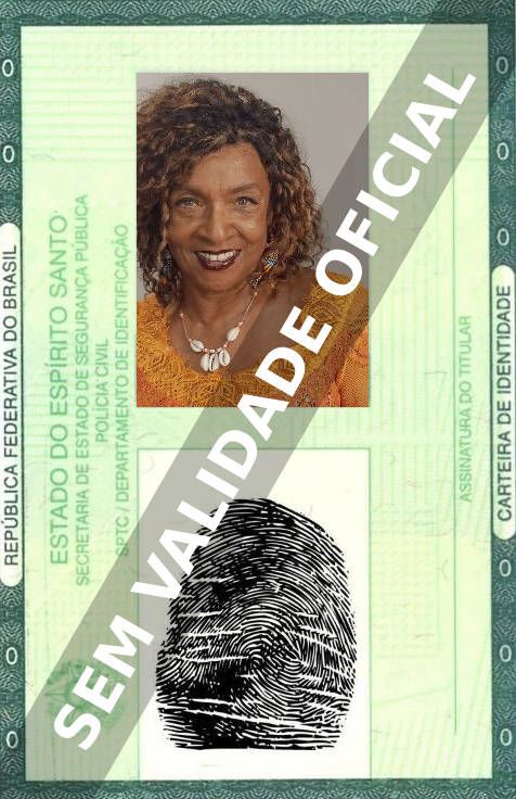 Imagem hipotética representando a carteira de identidade de Elisa Lucinda