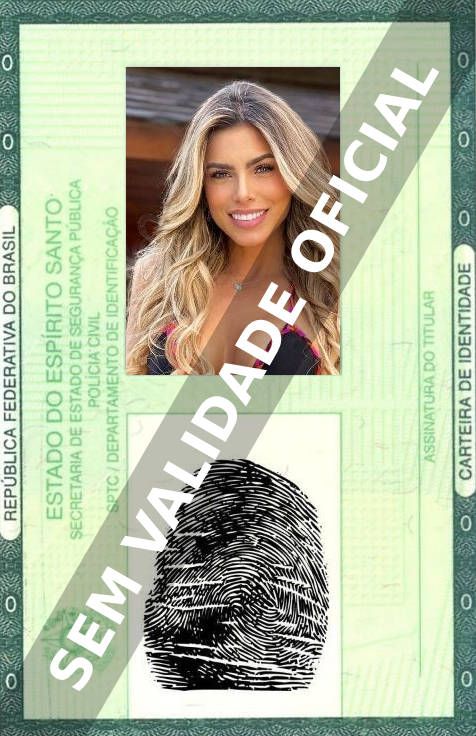 Imagem hipotética representando a carteira de identidade de Erika Schneider