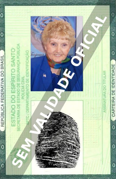 Imagem hipotética representando a carteira de identidade de Eva Mozes Kor