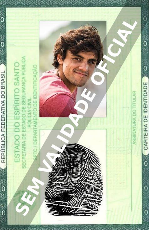 Imagem hipotética representando a carteira de identidade de Felipe Simas