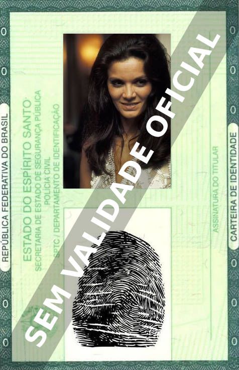 Imagem hipotética representando a carteira de identidade de Florinda Bolkan