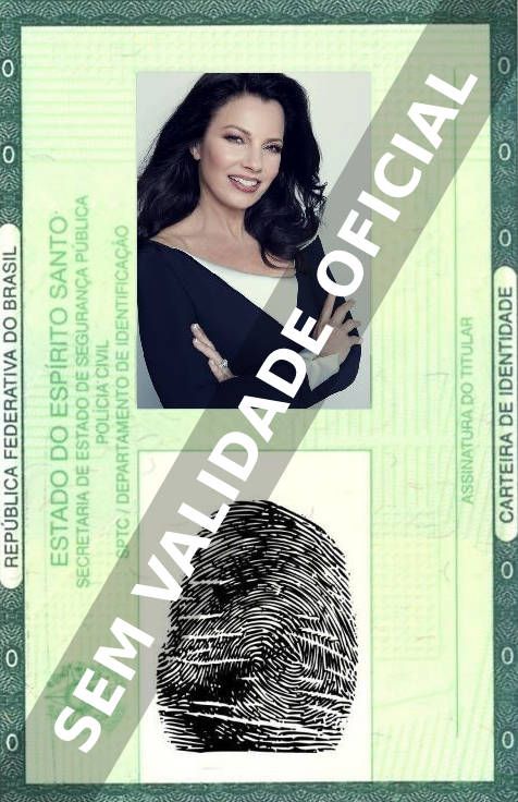 Imagem hipotética representando a carteira de identidade de Fran Drescher