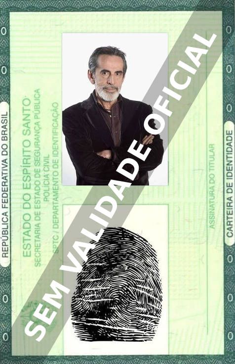 Imagem hipotética representando a carteira de identidade de Frank Ramírez
