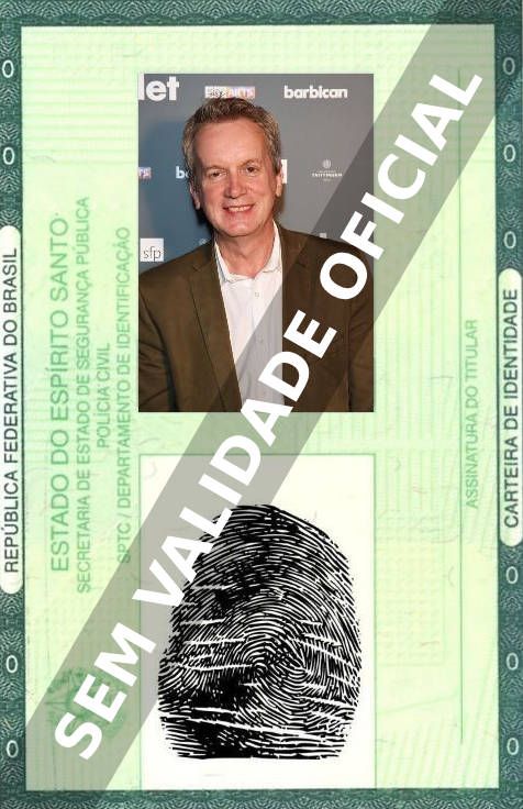 Imagem hipotética representando a carteira de identidade de Frank Skinner