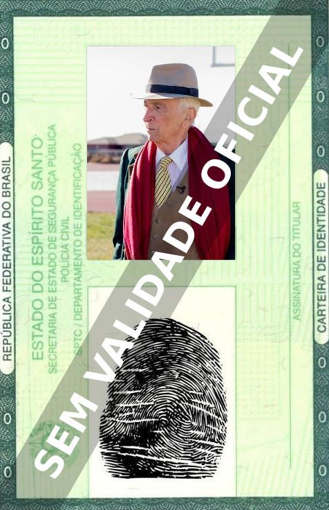 Imagem hipotética representando a carteira de identidade de Gay Talese