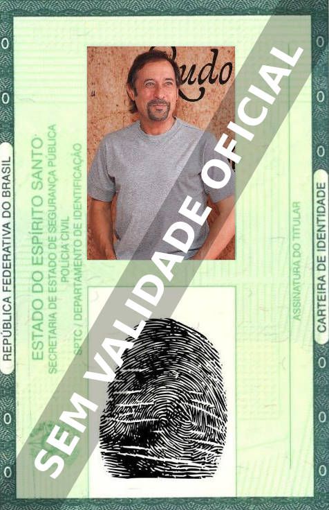 Imagem hipotética representando a carteira de identidade de Guillermo Francella