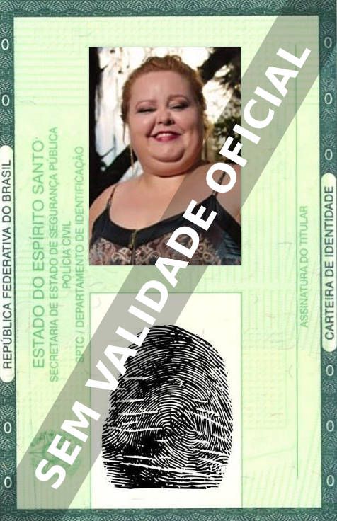 Imagem hipotética representando a carteira de identidade de Hélady Araújo