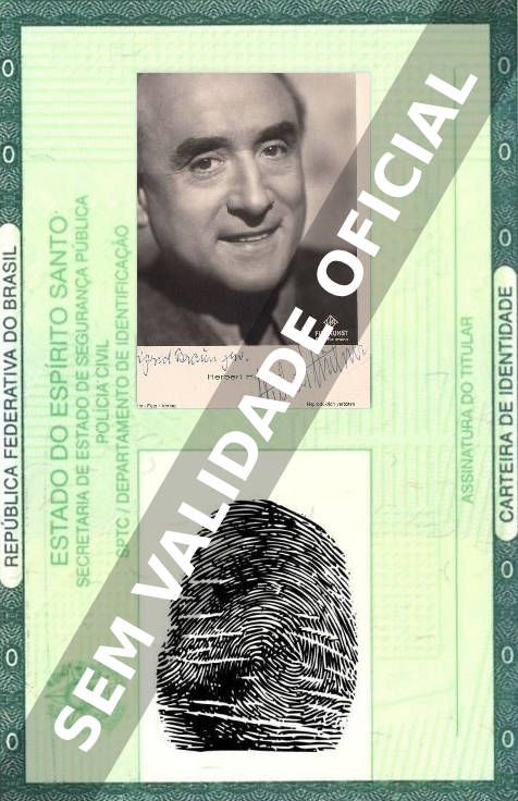 Imagem hipotética representando a carteira de identidade de Herbert Hübner
