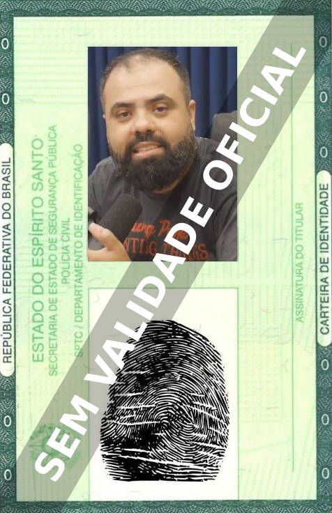 Imagem hipotética representando a carteira de identidade de Igor 3k