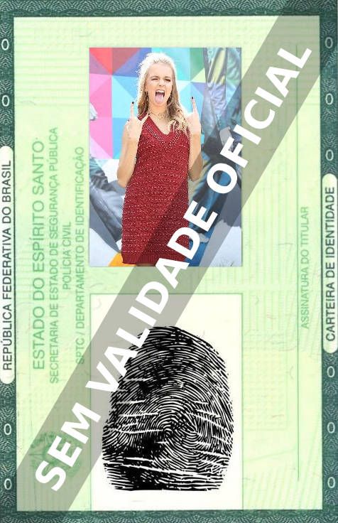 Imagem hipotética representando a carteira de identidade de Isabella Scherer