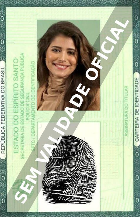 Imagem hipotética representando a carteira de identidade de Isadora Cruz