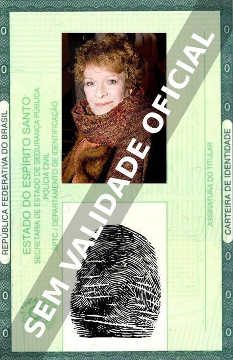 Imagem hipotética representando a carteira de identidade de Janet Suzman