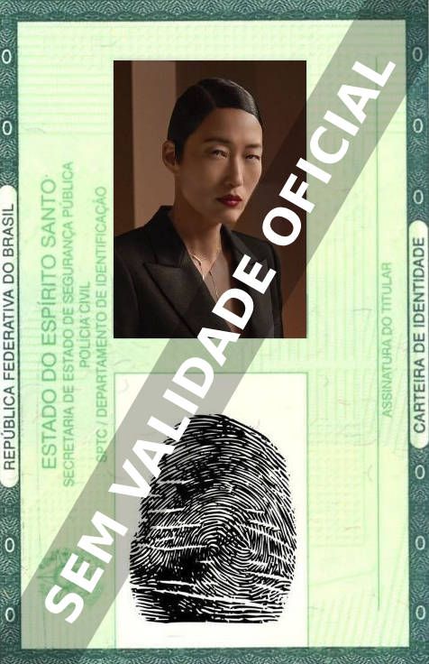 Imagem hipotética representando a carteira de identidade de Jihae