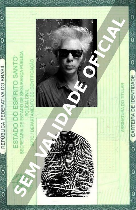 Imagem hipotética representando a carteira de identidade de Jim Jarmusch