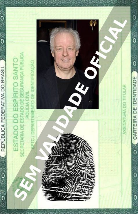 Imagem hipotética representando a carteira de identidade de Jim Sheridan