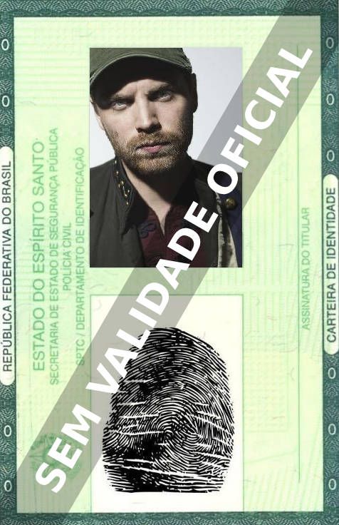Imagem hipotética representando a carteira de identidade de Jon Buckland