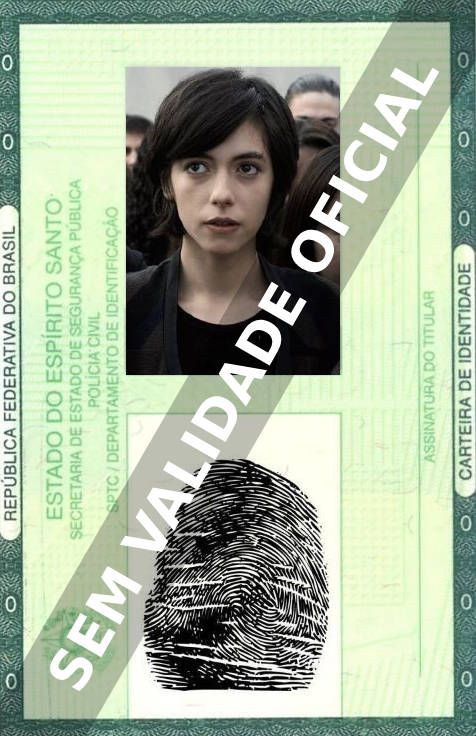 Imagem hipotética representando a carteira de identidade de Julia Ianina