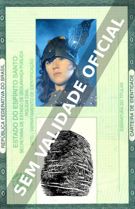 Imagem hipotética representando a carteira de identidade de Julie Sergeant