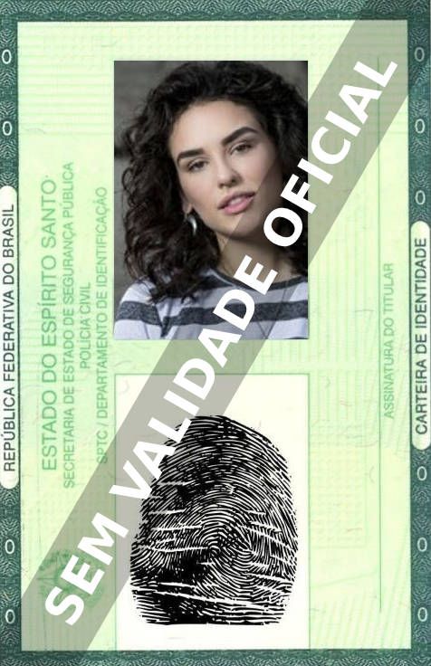 Imagem hipotética representando a carteira de identidade de Kéfera Buchmann