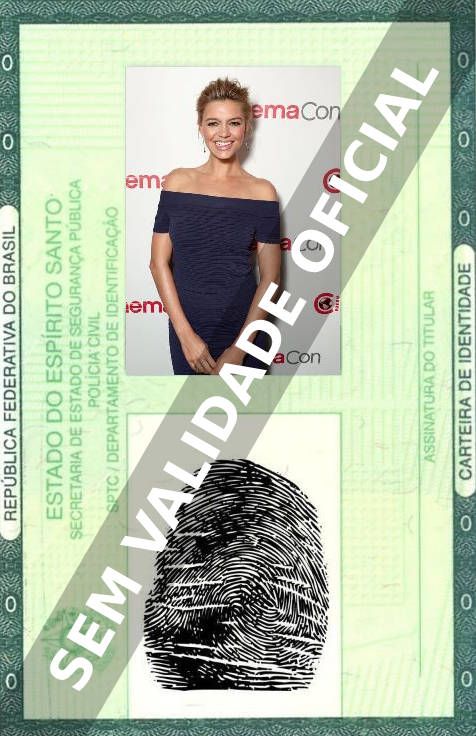 Imagem hipotética representando a carteira de identidade de Kelly Rohrbach