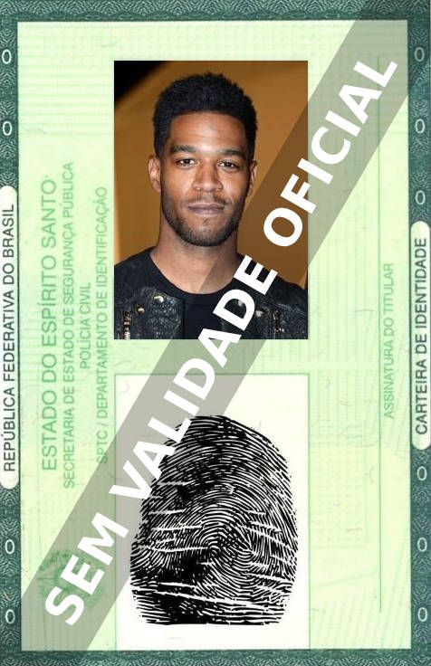 Imagem hipotética representando a carteira de identidade de Kid Cudi