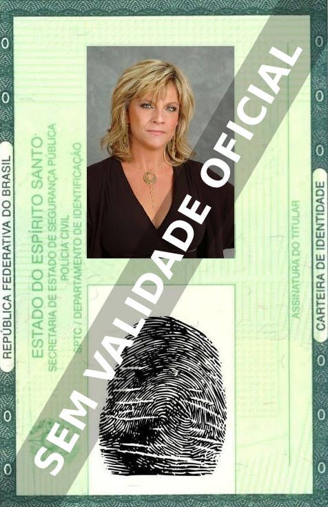 Imagem hipotética representando a carteira de identidade de Kim Zimmer