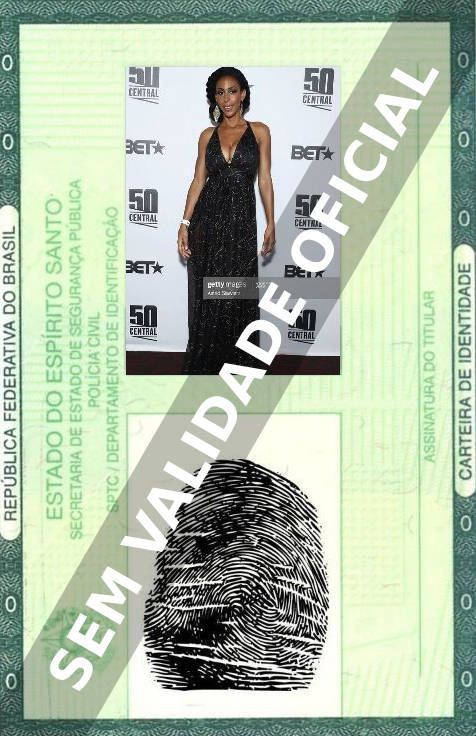 Imagem hipotética representando a carteira de identidade de Kiya Roberts