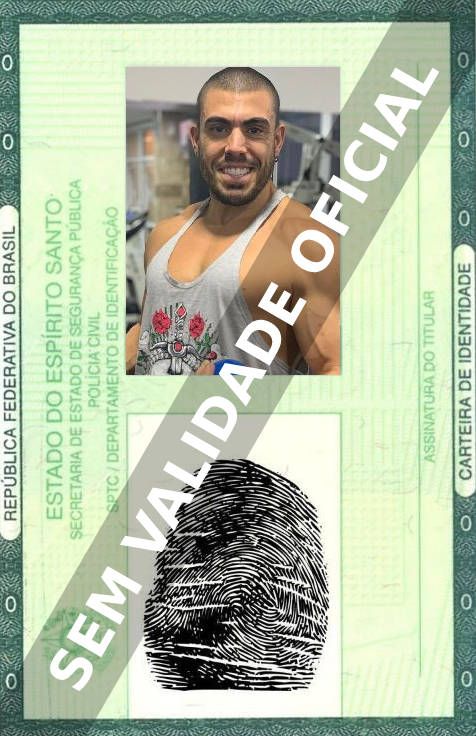 Imagem hipotética representando a carteira de identidade de Leandro Twin