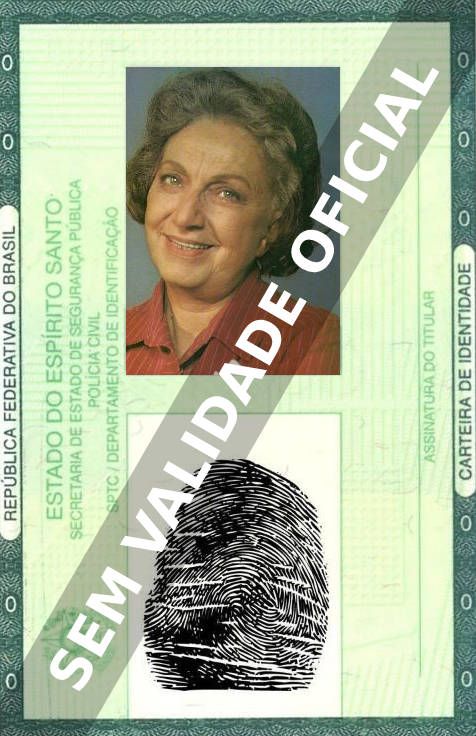 Imagem hipotética representando a carteira de identidade de Lélia Abramo