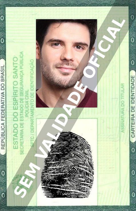 Imagem hipotética representando a carteira de identidade de Lucas Olivieri