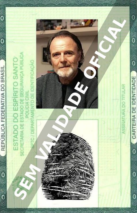 Imagem hipotética representando a carteira de identidade de Luis Machín