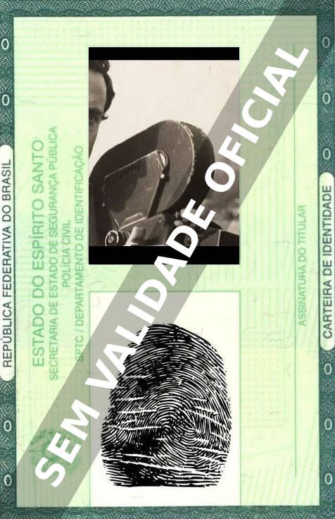 Imagem hipotética representando a carteira de identidade de Luiz Sérgio Person