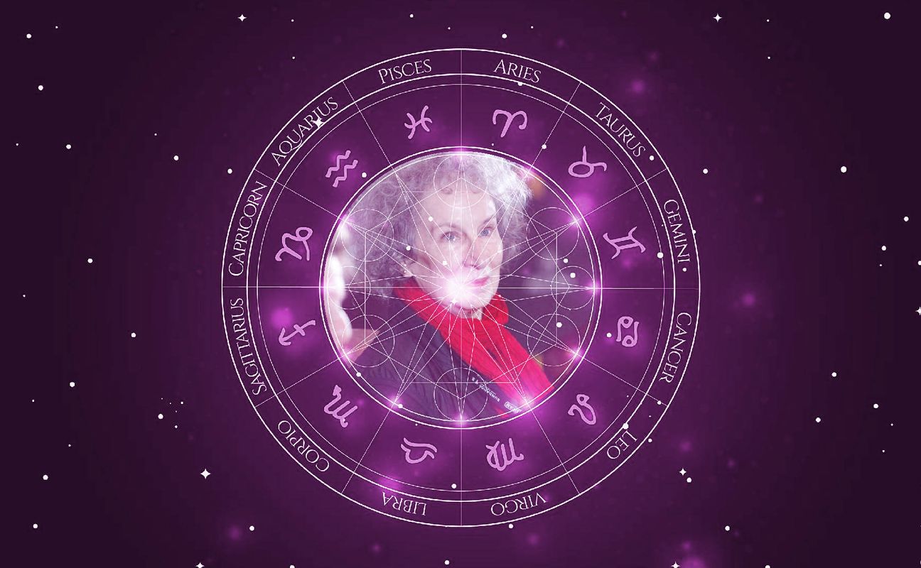 Imagem representando o mapa astral de Margaret Atwood