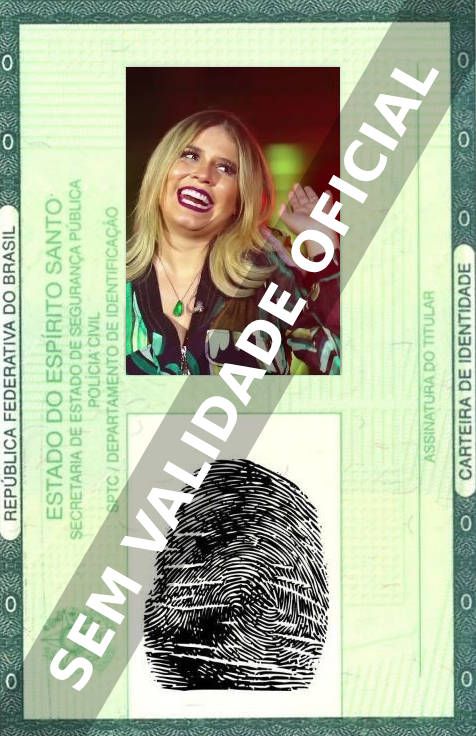 Imagem hipotética representando a carteira de identidade de Marília Mendonça